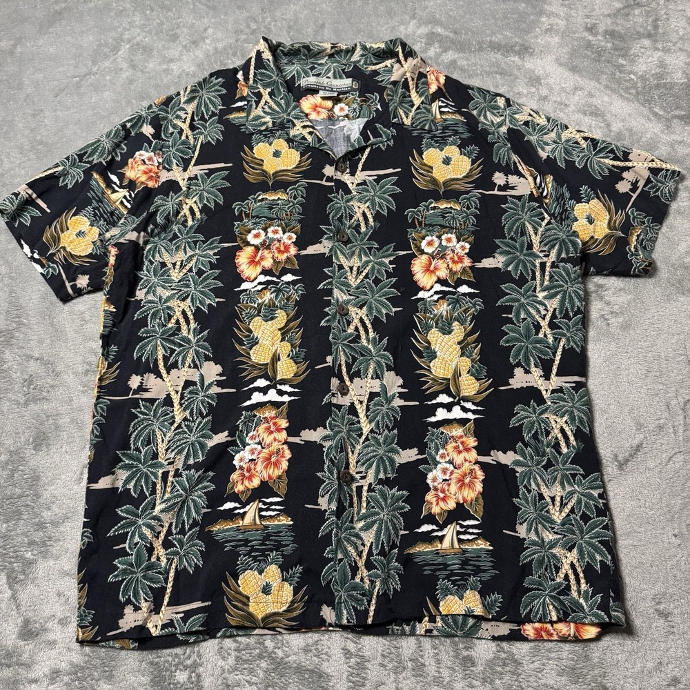 Vintage Pineapple‎ Connection By HeyMan Men's 100% Rayon Hawaiian Shirt Size M